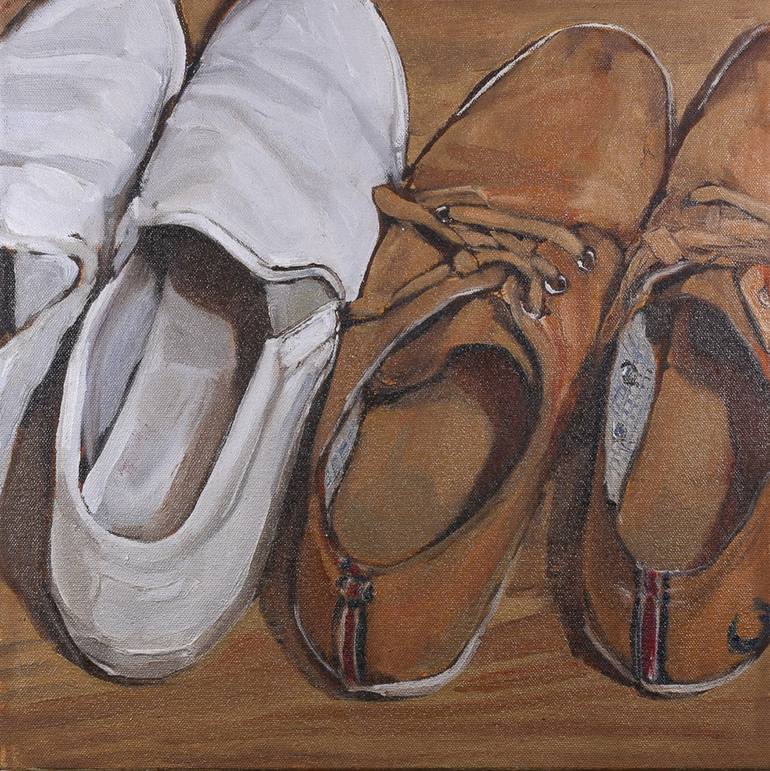 Tan Fred Perry Shoes Painting 