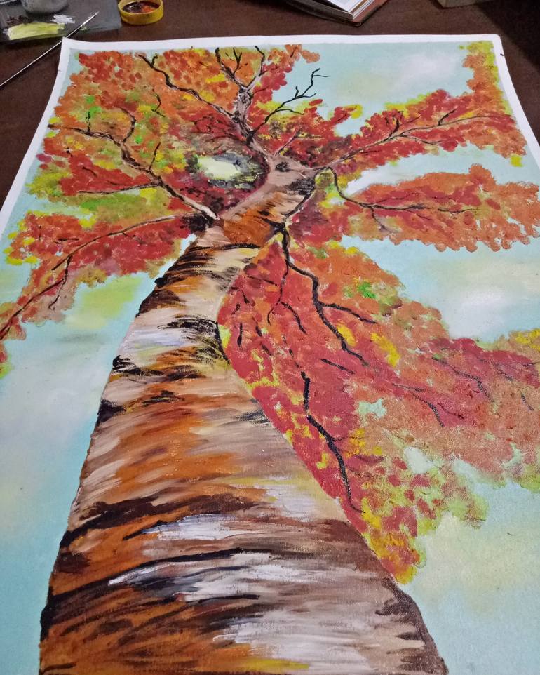 Original Expressionism Tree Painting by Harshita Nandwani