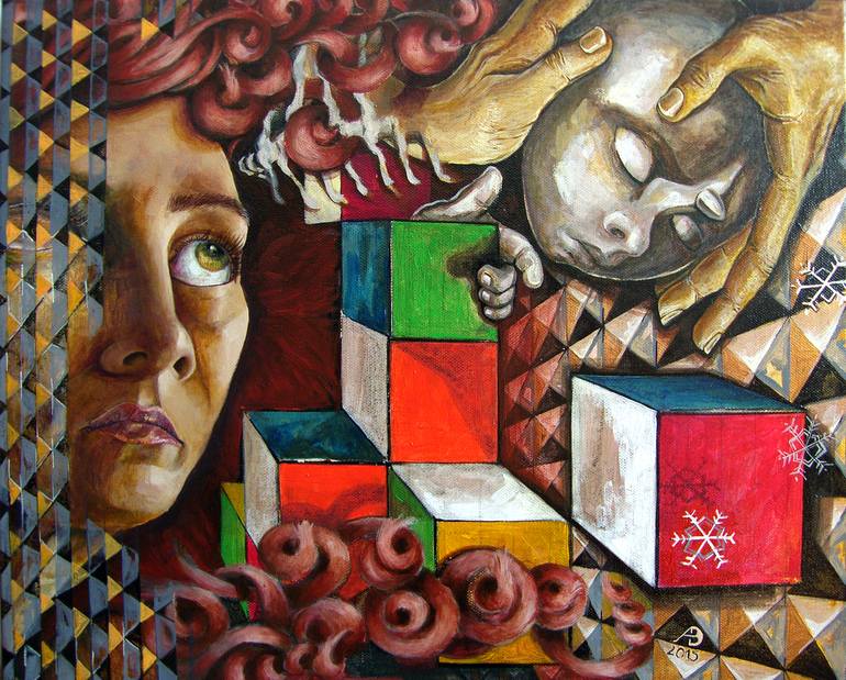 Medusa creating the Solution Painting by andrea bernath | Saatchi Art