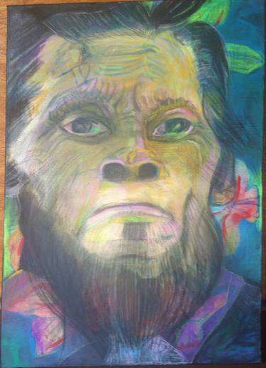 Original Conceptual Portrait Painting by Yngve Sjolund