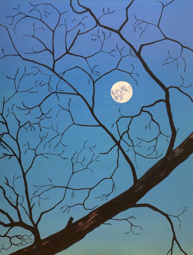 The Wolf Moon Painting by Dina Belyayeva | Saatchi Art