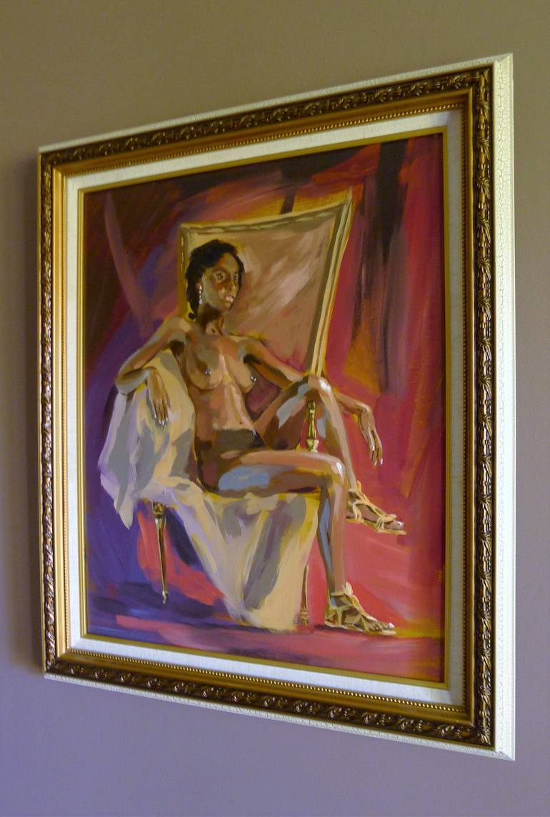 Original Expressionism Nude Painting by Dina Belyayeva