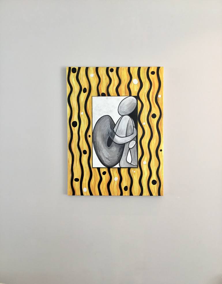 Original Minimalism Abstract Painting by Maria Vamvakidi