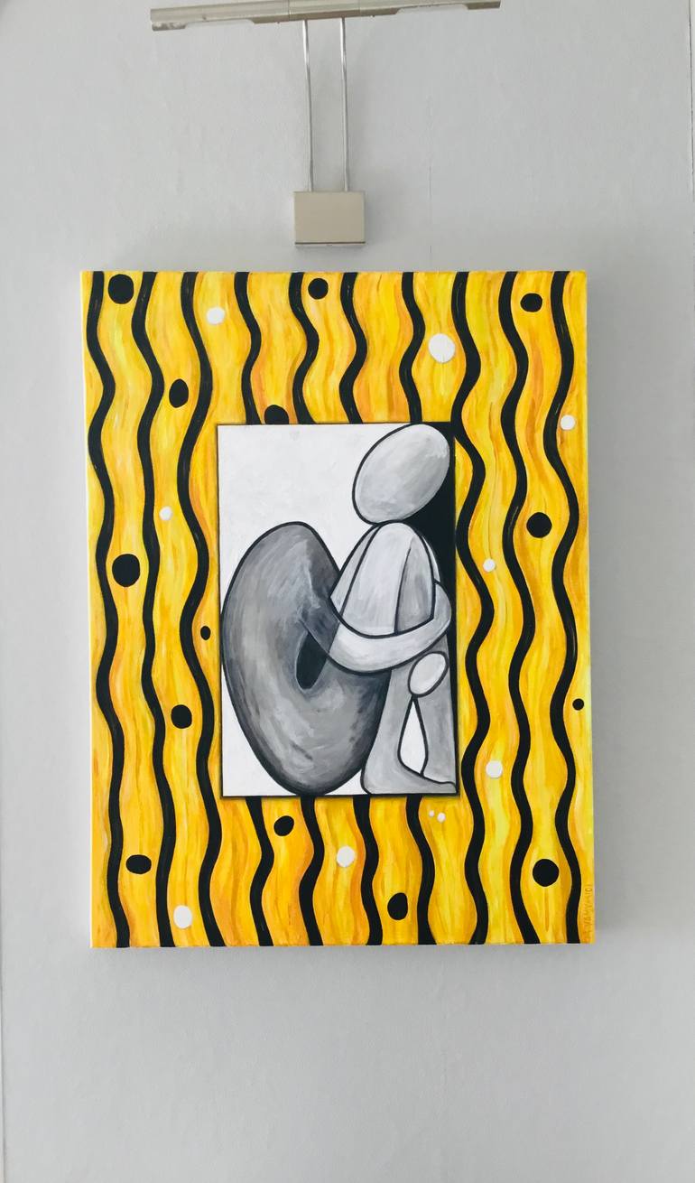 Original Minimalism Abstract Painting by Maria Vamvakidi