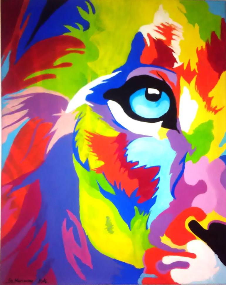 abstract lion Painting by Marianna Szabo Saatchi Art