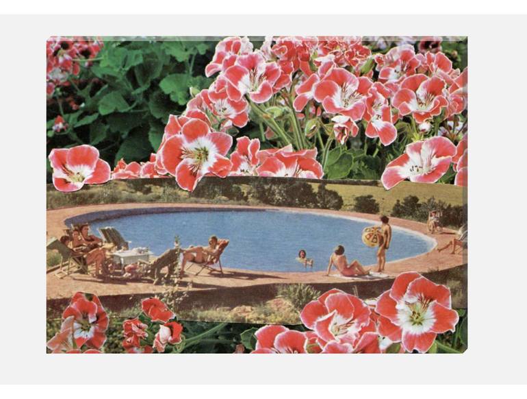 Original Surrealism Floral Collage by Maya Land