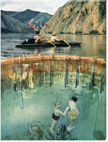 Original Surrealism Seascape Collage by Maya Land
