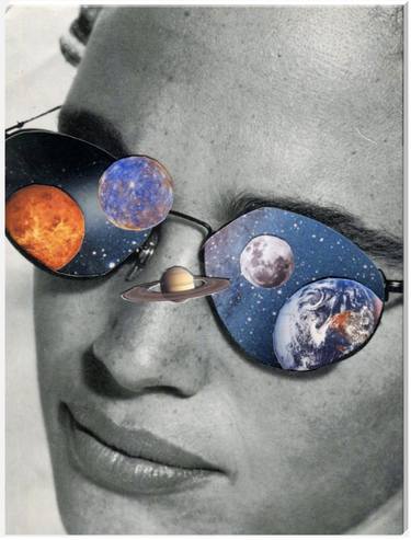 Original Surrealism Outer Space Collage by Maya Land