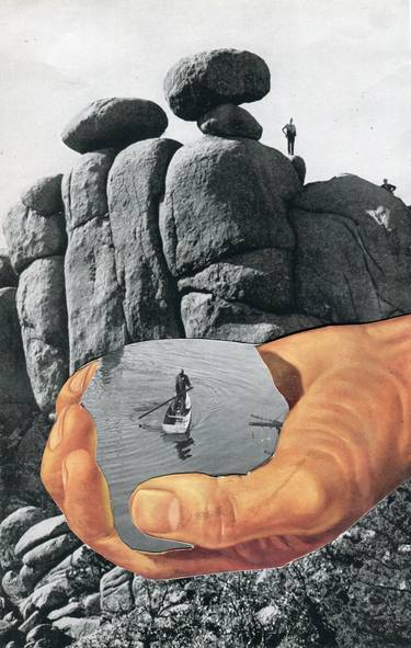 Original Surrealism Landscape Collage by Maya Land