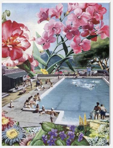 Floral swimming pool canvas thumb
