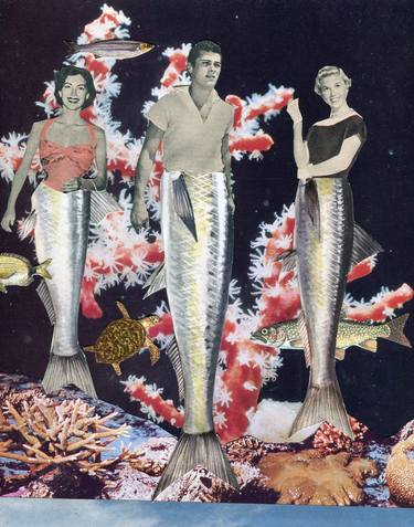 Original Surrealism Fish Collage by Maya Land