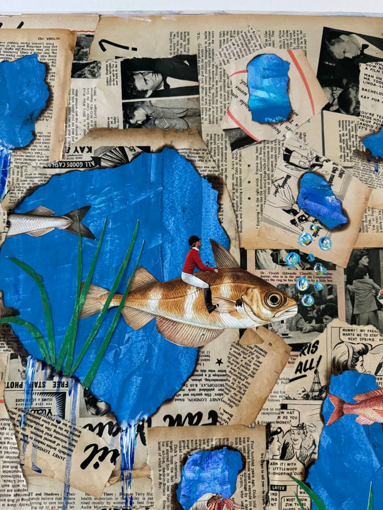 Original Surrealism Animal Mixed Media by Maya Land