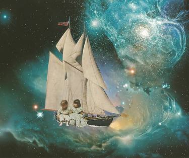 Original Sailboat Collage by Maya Land