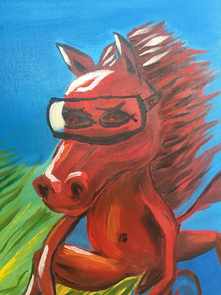 Original Modern Horse Painting by Michael Ber