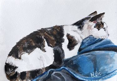 Print of Fine Art Cats Paintings by HSIN LIN