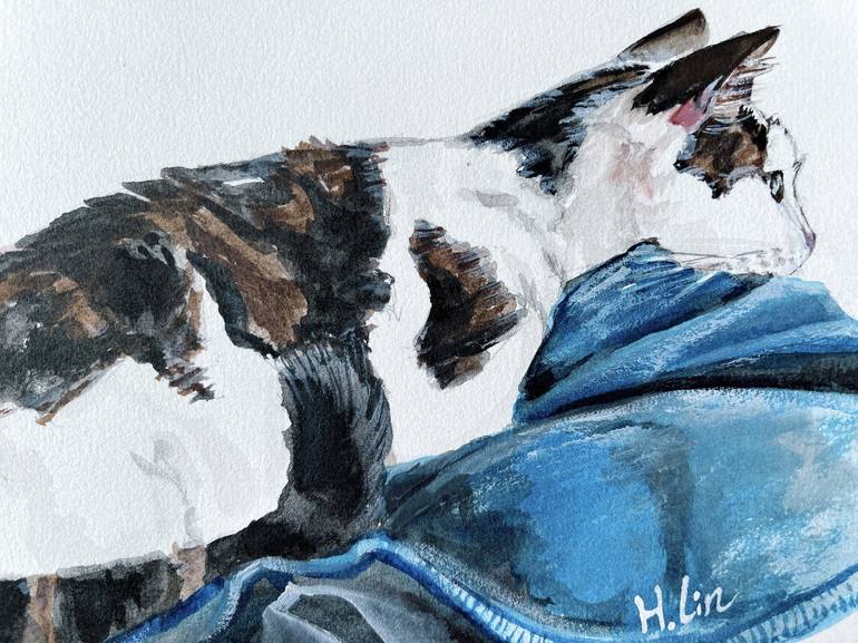 Original Contemporary Cats Painting by HSIN LIN