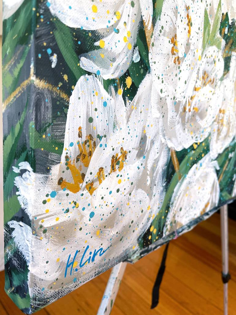 Original Abstract Expressionism Still Life Painting by Hsin Lin