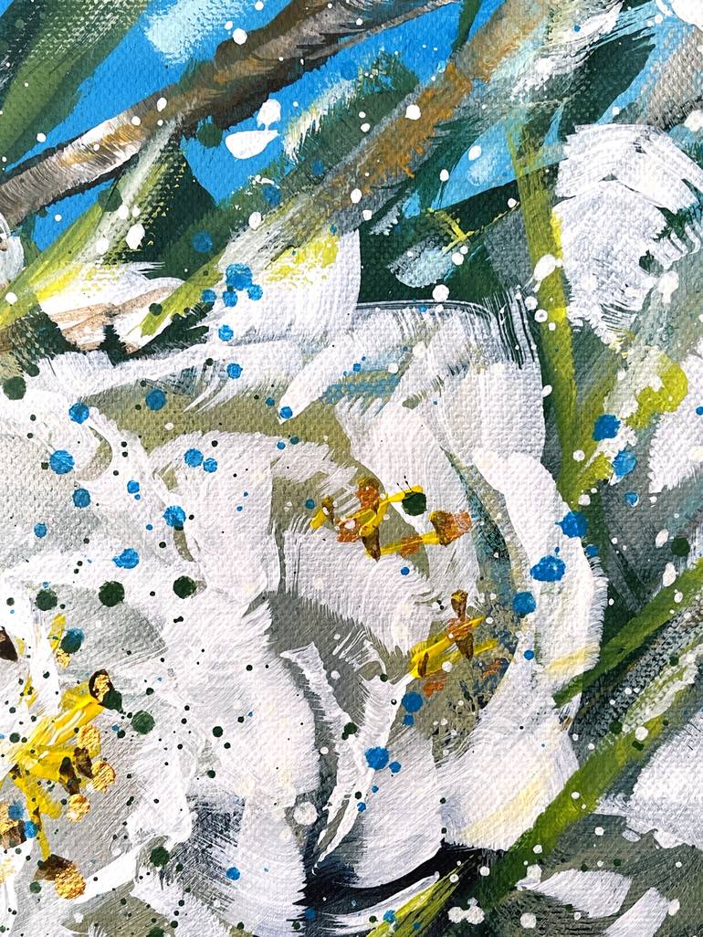 Original Abstract Expressionism Floral Painting by HSIN LIN