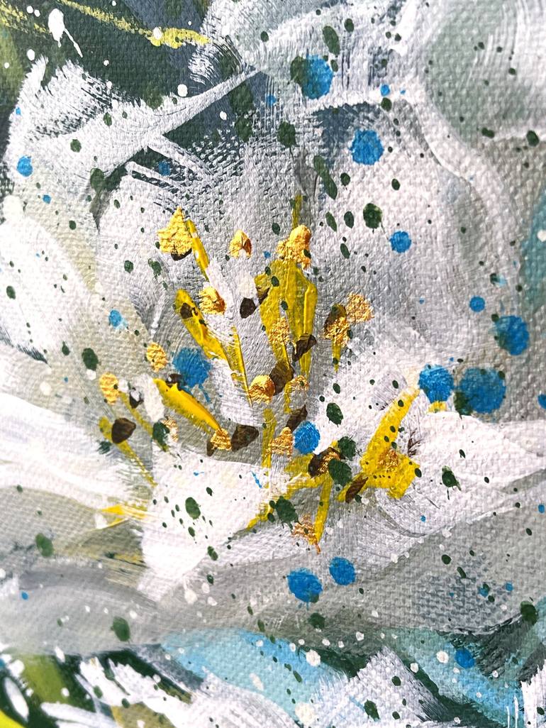 Original Abstract Expressionism Floral Painting by HSIN LIN