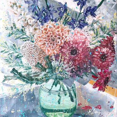 Original Abstract Expressionism Still Life Painting by Hsin Lin