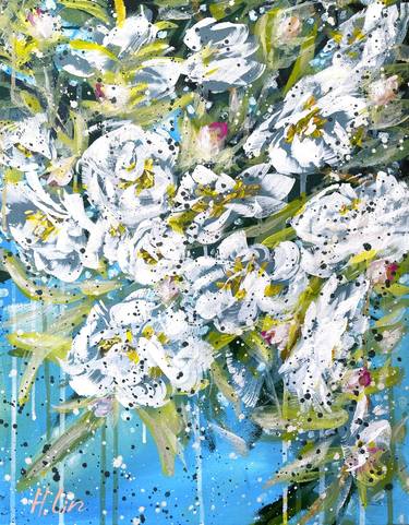 Original Abstract Expressionism Still Life Painting by Hsin Lin