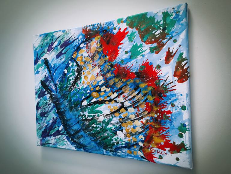 Original Abstract Expressionism Abstract Painting by Hsin Lin