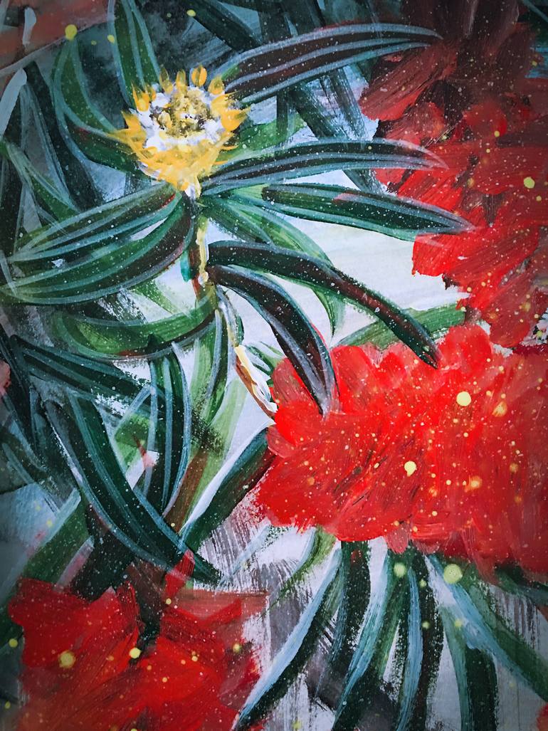 Original Abstract Botanic Painting by Hsin Lin