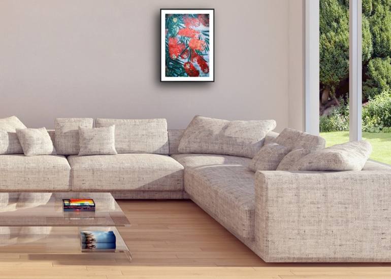 Original Abstract Botanic Painting by Hsin Lin