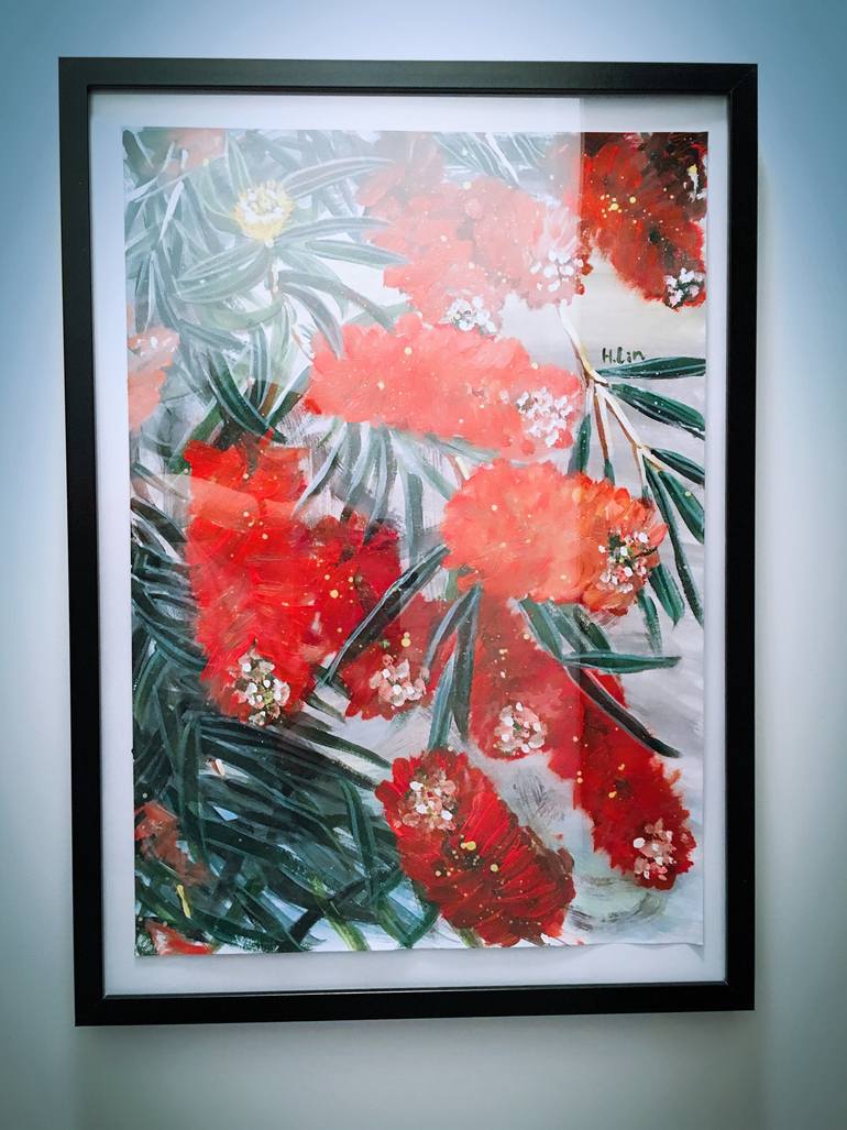 Original Abstract Botanic Painting by Hsin Lin