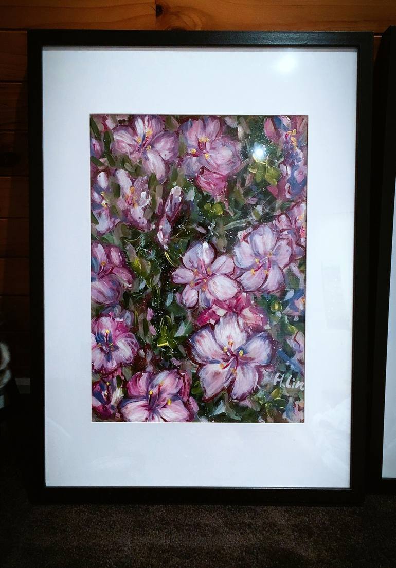 Original Photorealism Floral Painting by HSIN LIN