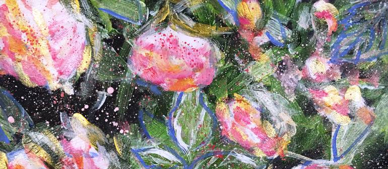 Original Abstract Floral Painting by Hsin Lin