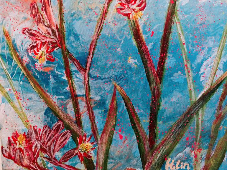 Original Abstract Botanic Painting by Hsin Lin