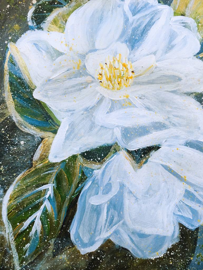 Original Abstract Floral Painting by Hsin Lin