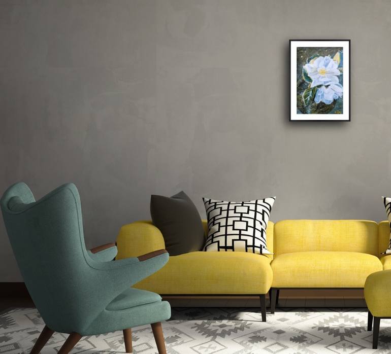 Original Abstract Floral Painting by Hsin Lin