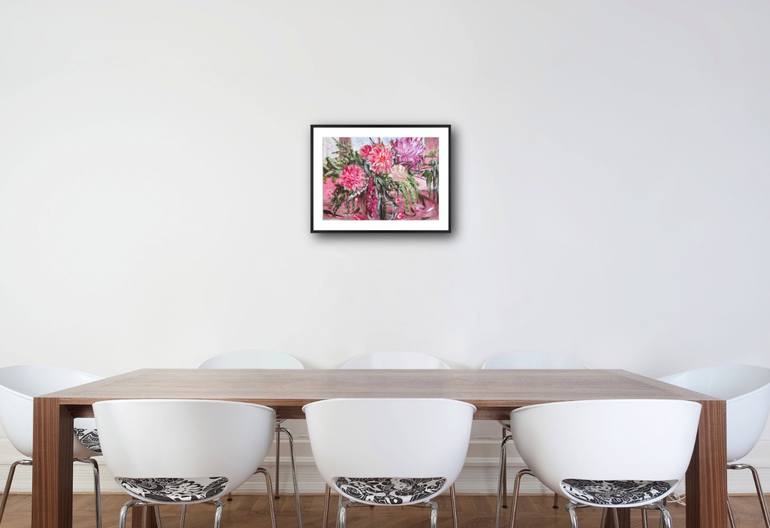 Original Abstract Floral Painting by Hsin Lin