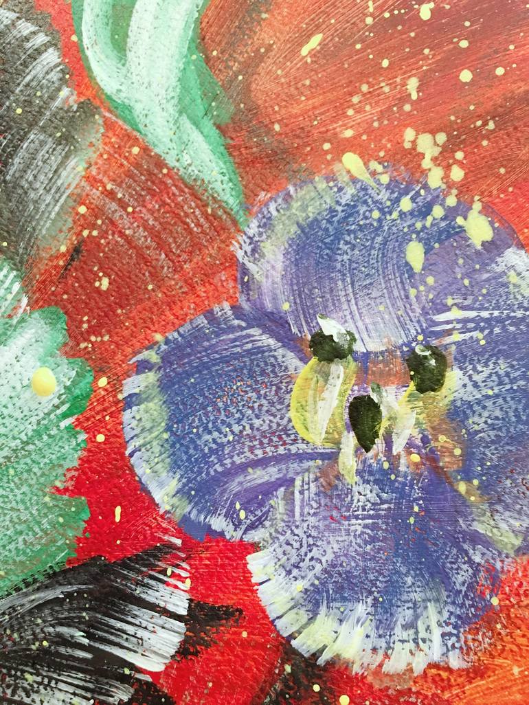 Original Abstract Floral Painting by HSIN LIN