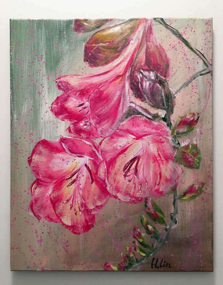 Original Fine Art Floral Painting by HSIN LIN