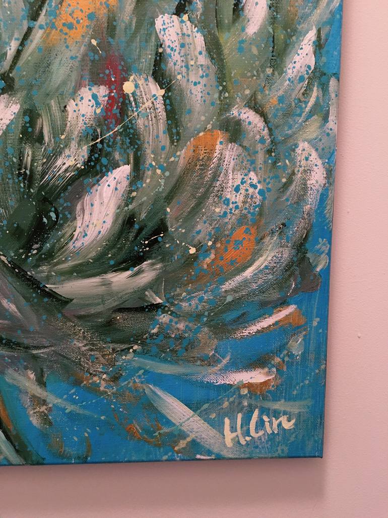 Original Abstract Floral Painting by Hsin Lin