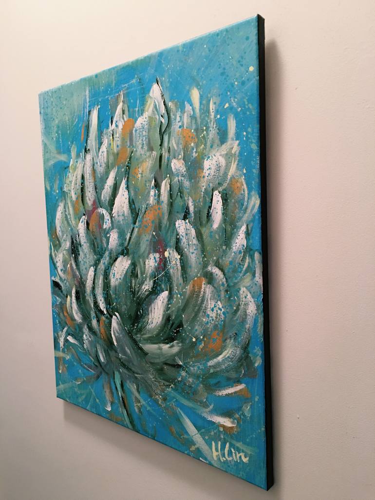 Original Abstract Floral Painting by Hsin Lin