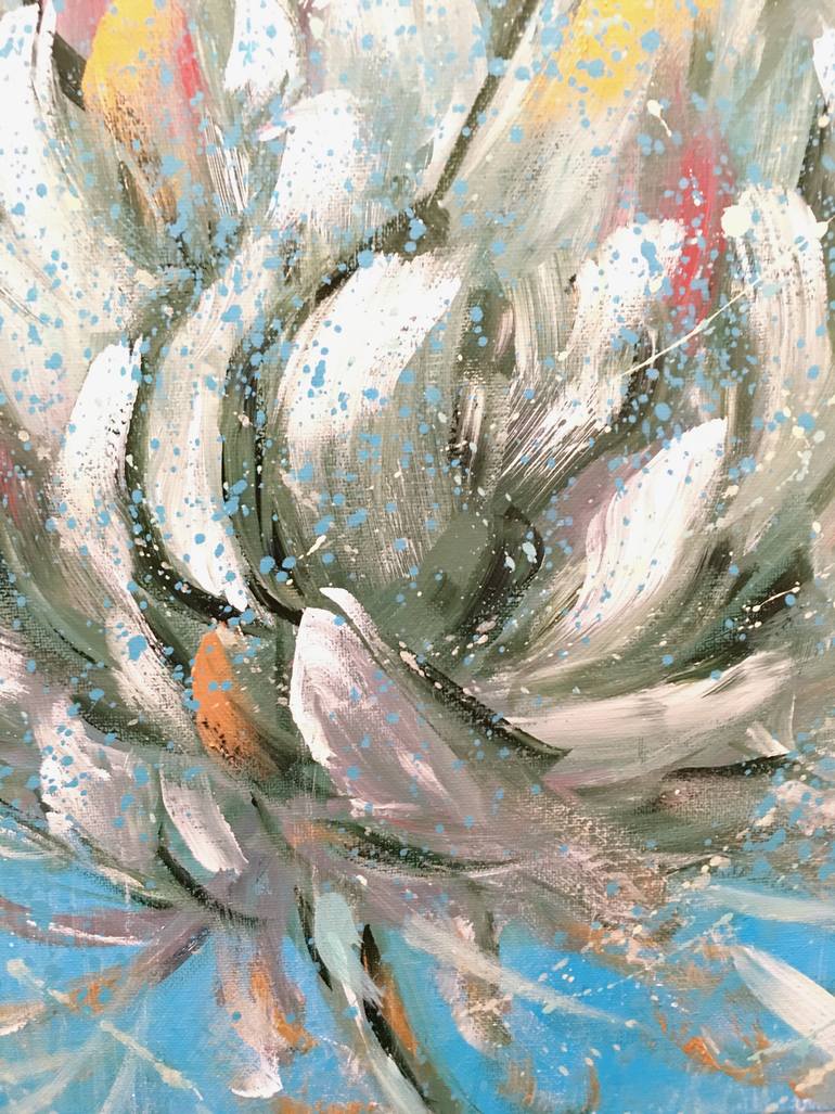 Original Abstract Floral Painting by Hsin Lin