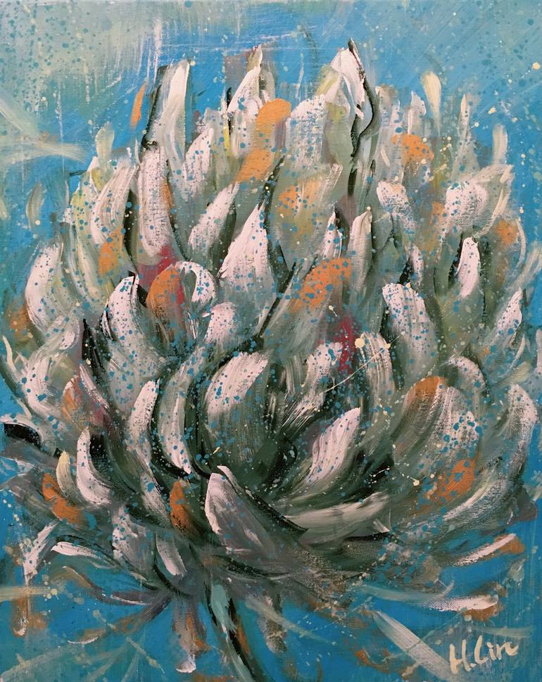 Original Abstract Floral Painting by Hsin Lin