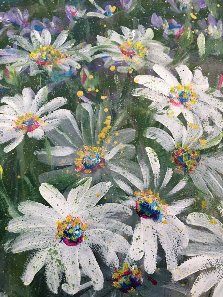 Original Abstract Floral Painting by Hsin Lin