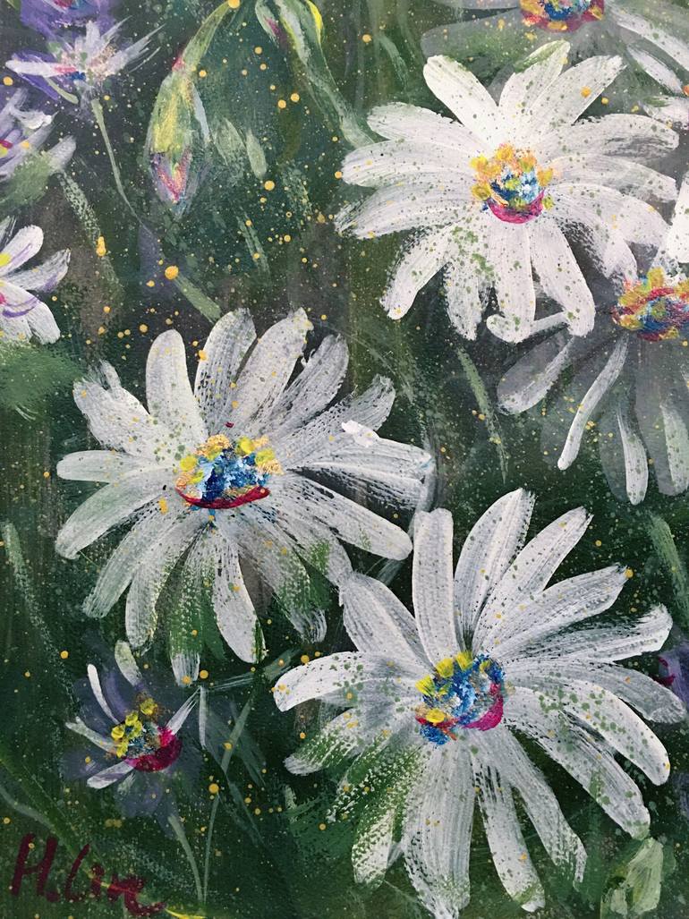 Original Abstract Floral Painting by Hsin Lin