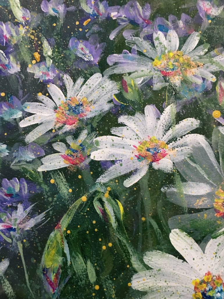 Original Abstract Floral Painting by Hsin Lin