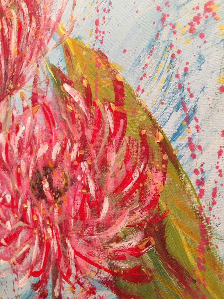 Original Abstract Floral Painting by Hsin Lin