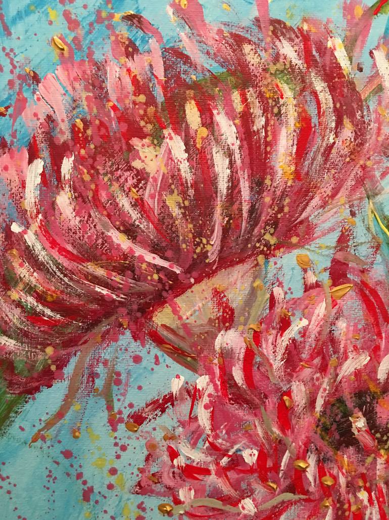 Original Abstract Floral Painting by Hsin Lin