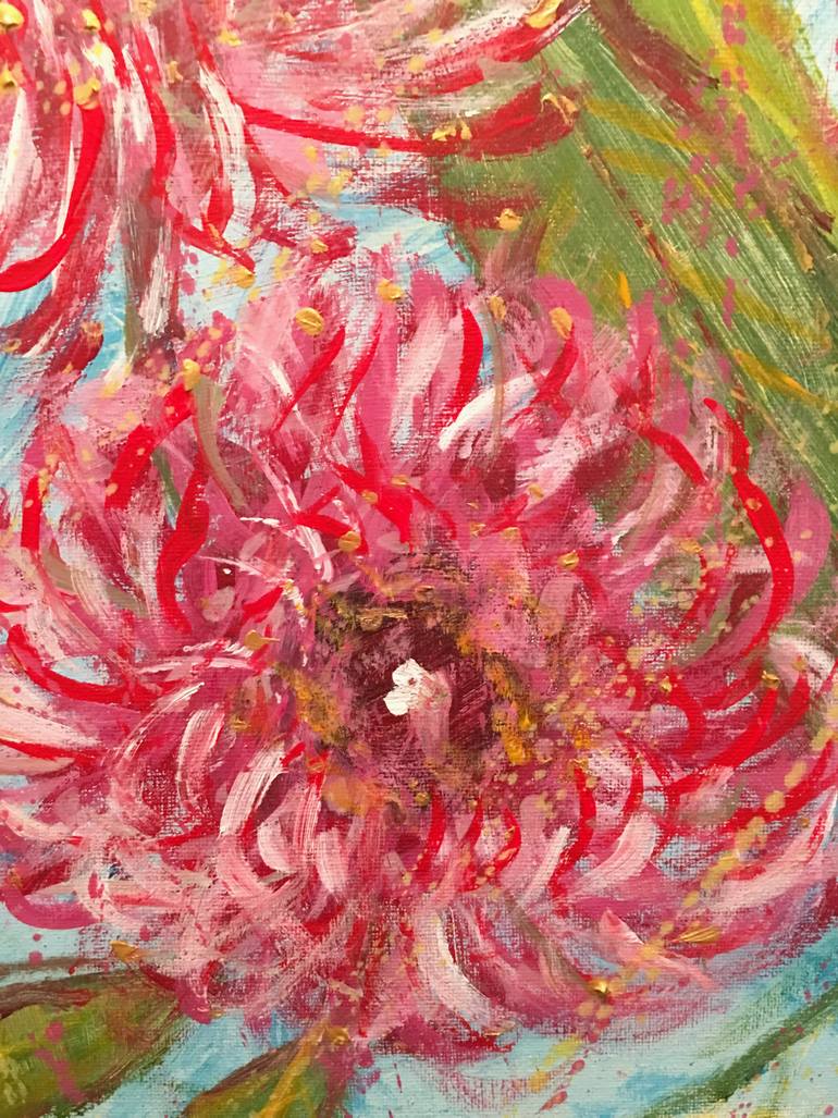 Original Abstract Floral Painting by Hsin Lin