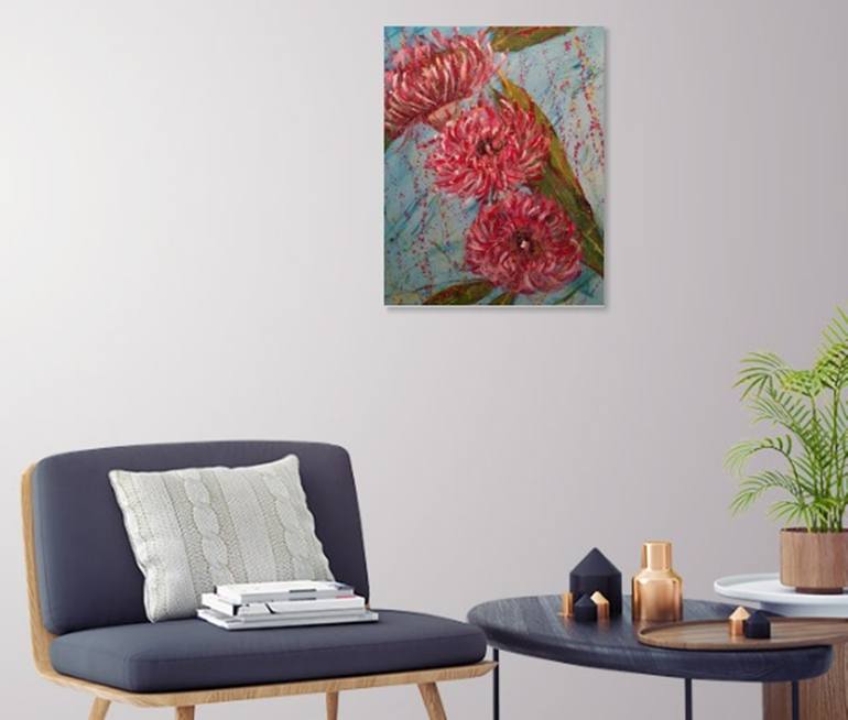 Original Abstract Floral Painting by Hsin Lin