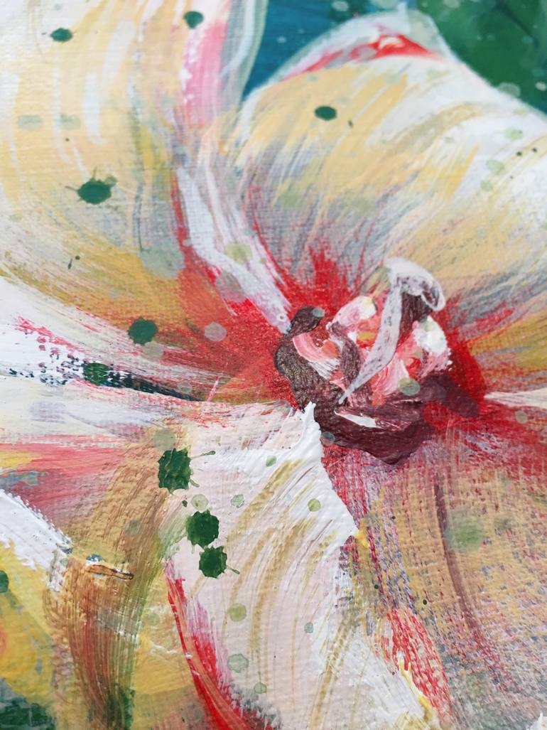 Original Abstract Floral Painting by Hsin Lin