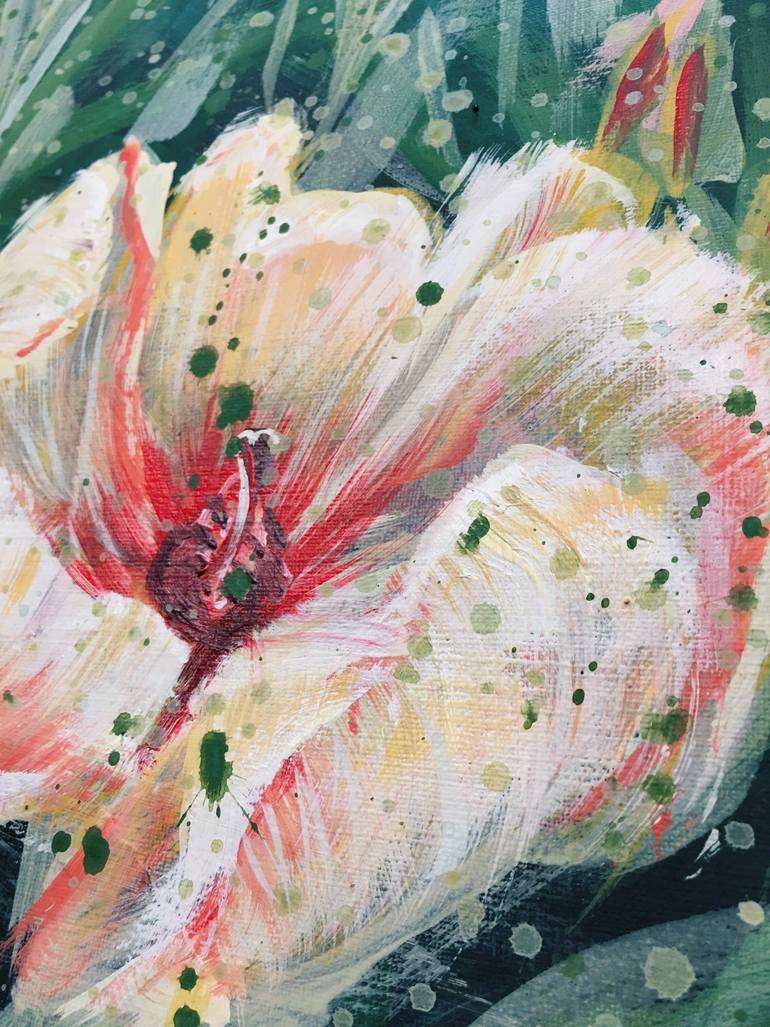 Original Abstract Floral Painting by Hsin Lin